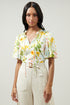 Free to Be Ruffle Split Neck Dupont Top